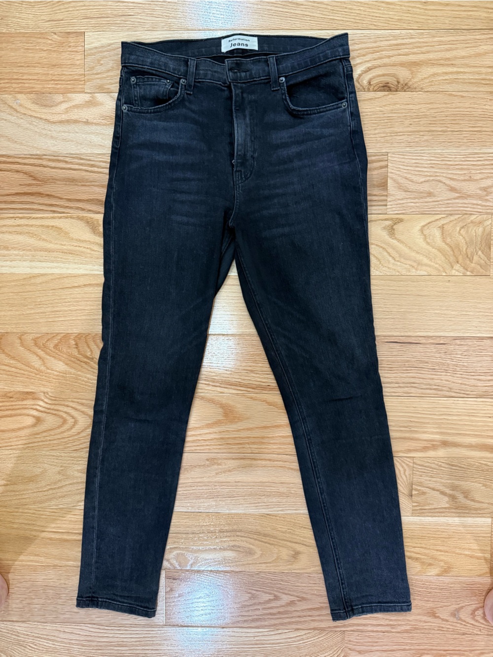 Reformation Black High & Skinny Crop Jeans